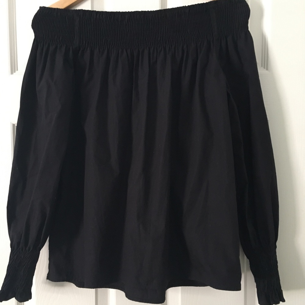 Zara off the shoulder black blouse